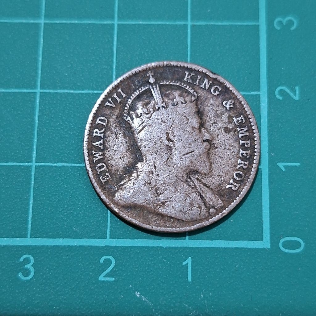 Koin Kuno 1/2 Cent Straits Settlements King Edward VII (1908)