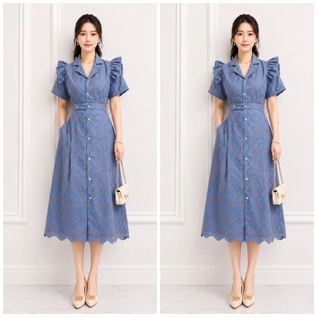 DRESS KATUN BOLONG PREMIUM