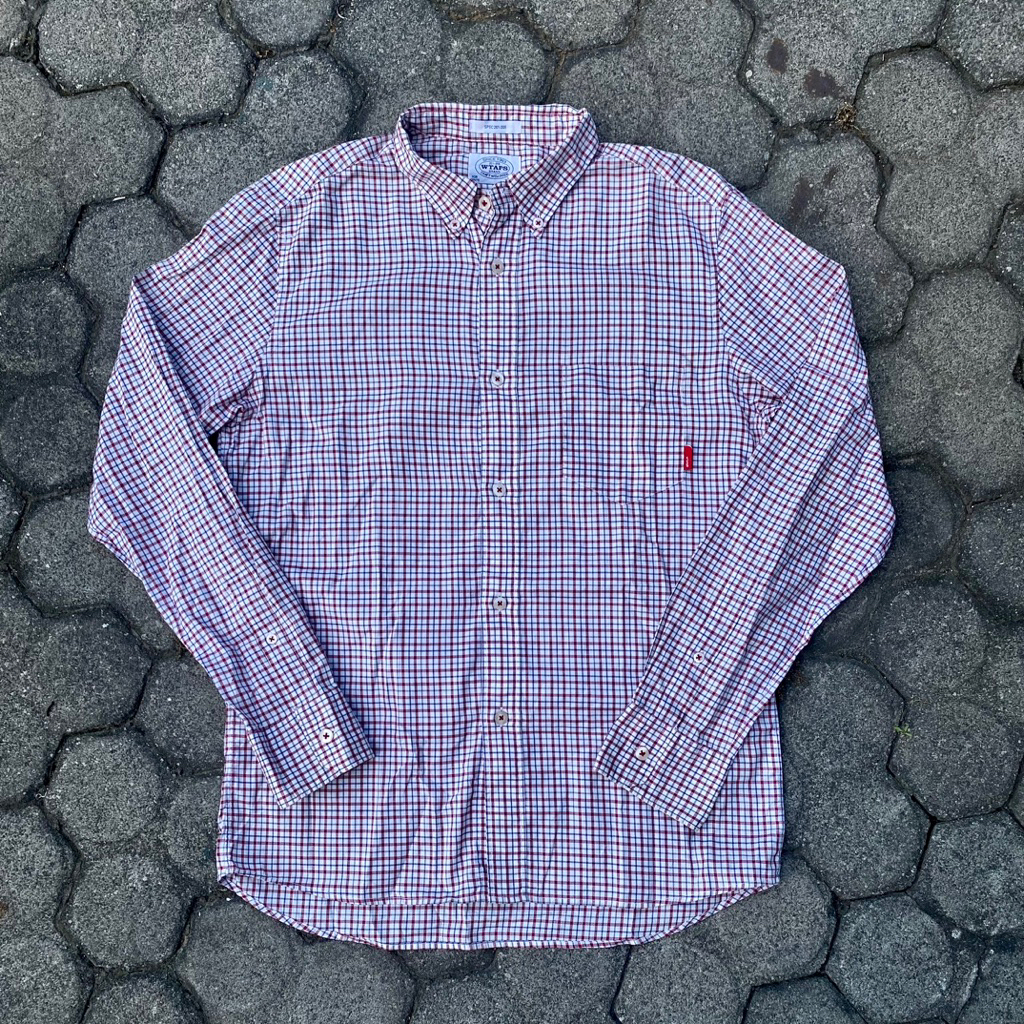 WTAPS x Thomas Mason Plaid Button Down Long Shirt Kemeja