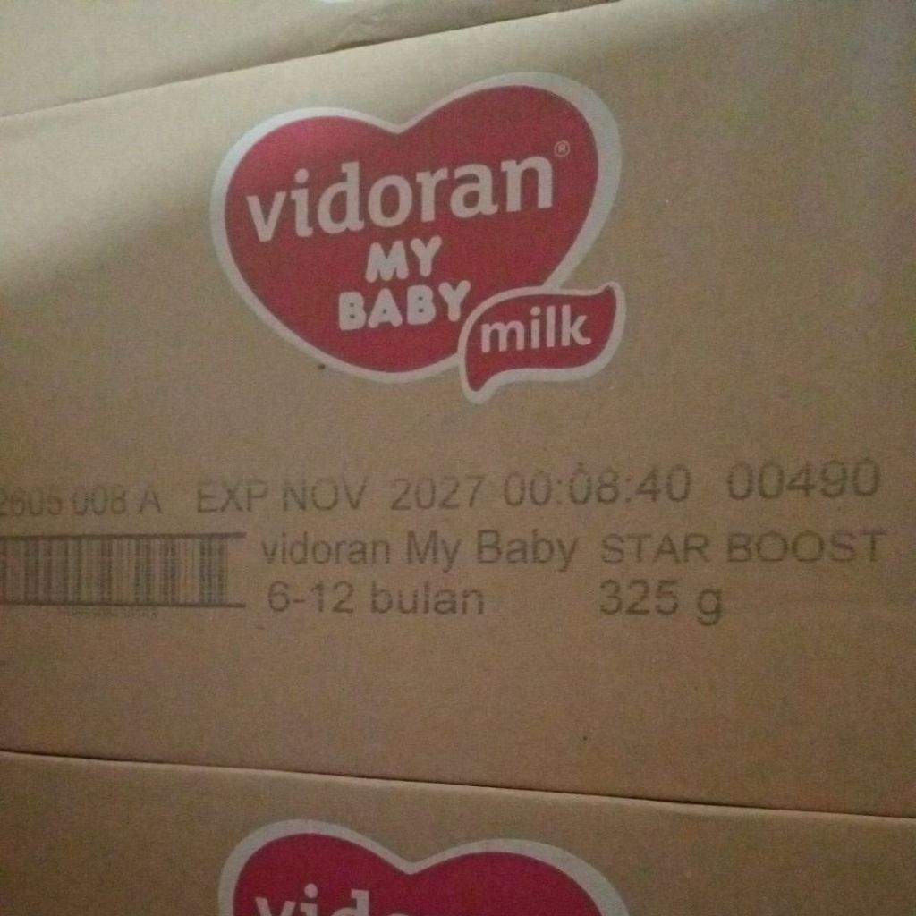 1 KARTON VIDORAN 6-12 BULAN 325GRAM ISI 24 PCS