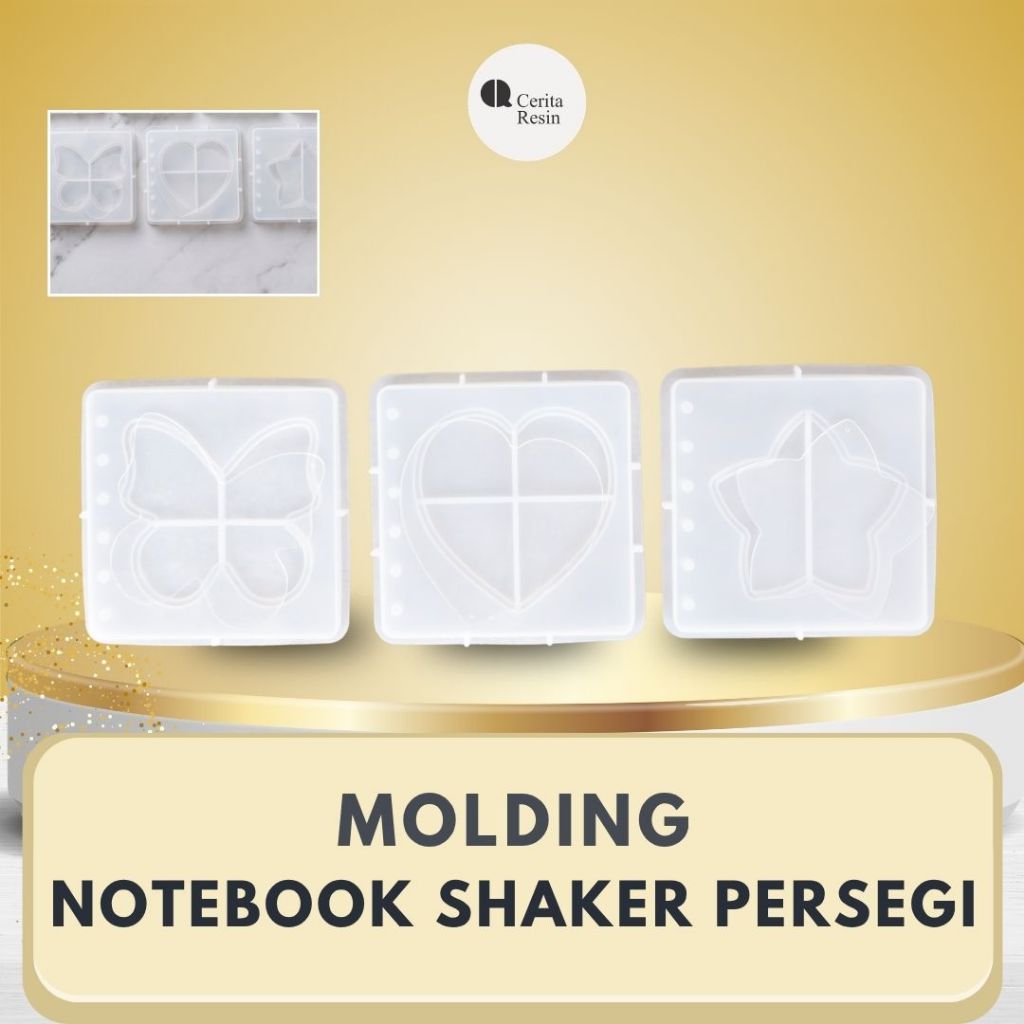 Cerita Resin - Molding Cetakan Resin Silikon Notebook Persegi Shaker / Apung Lucu DIY