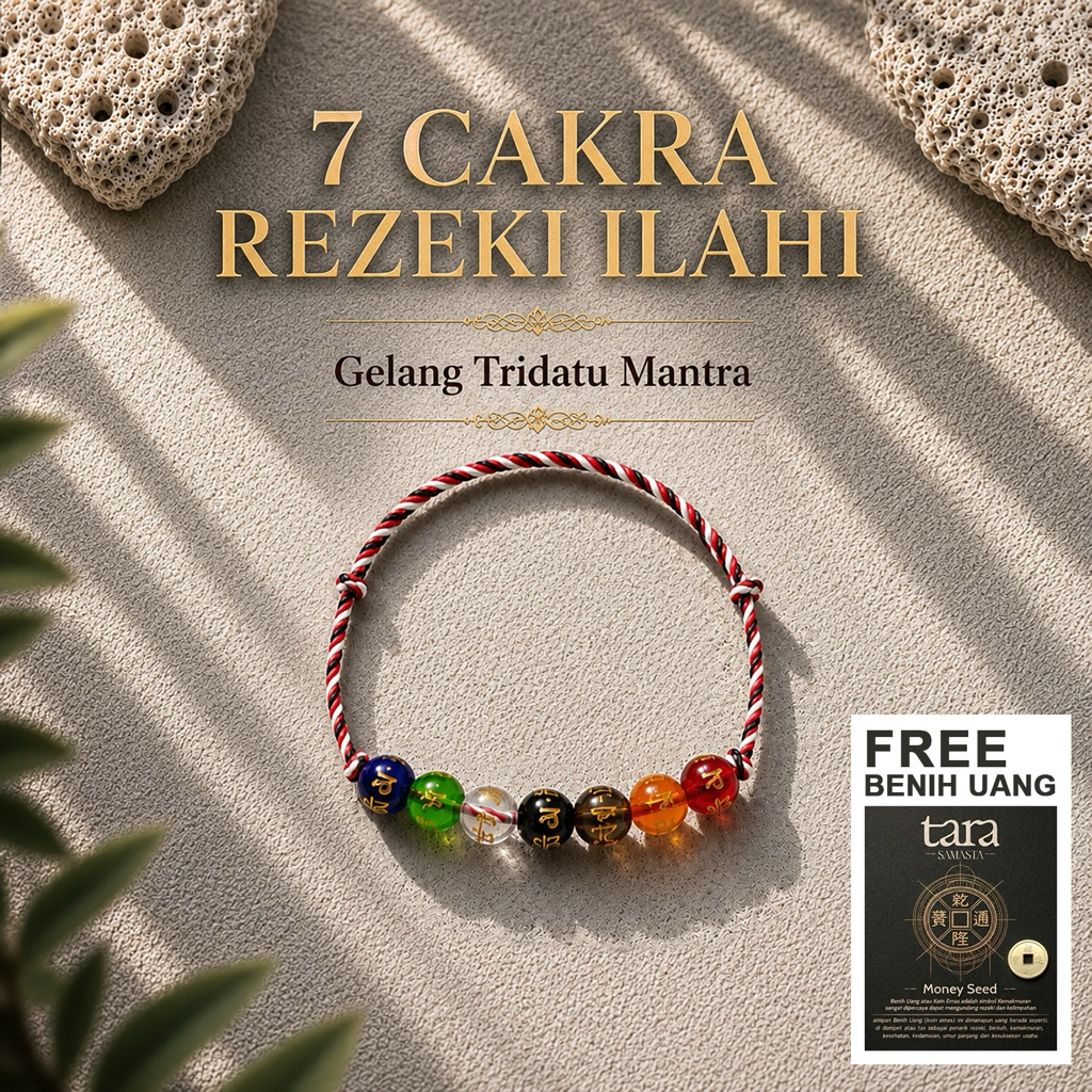 Gelang Tridatu 7 Cakra Kristal Mantra - Aura Rejeki Ilahi