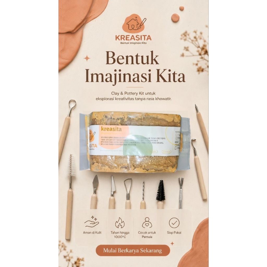 tanah liat putih - clay putih stoneware kreasita