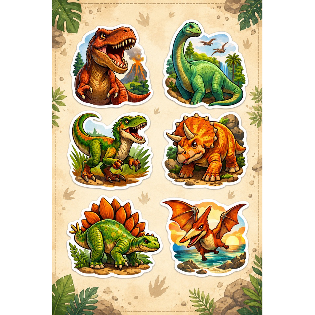 Stiker Dinosaurus Sticker WaterProof Premium Vinyl