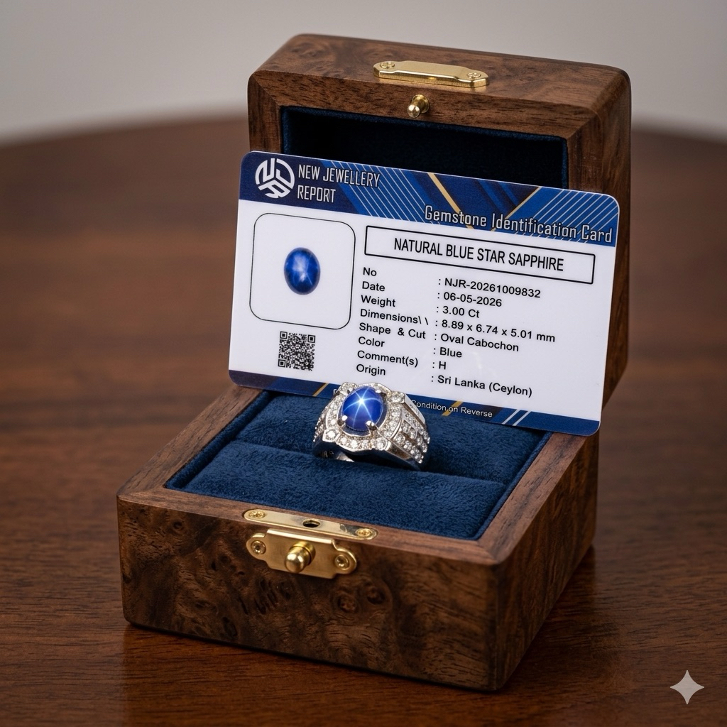 Cincin Batu Permata Asli Natural Blue Royal Star 6 Elegant Saffire Sri Lanka Ring Perak Hanmade Memo