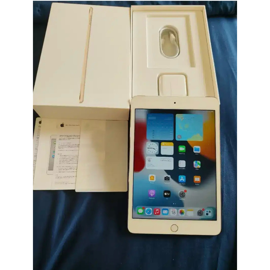 iPad Mini 4 Cellular+ WiFi 128gb Gold Like New 99% mulus all operator fullset original NeTt