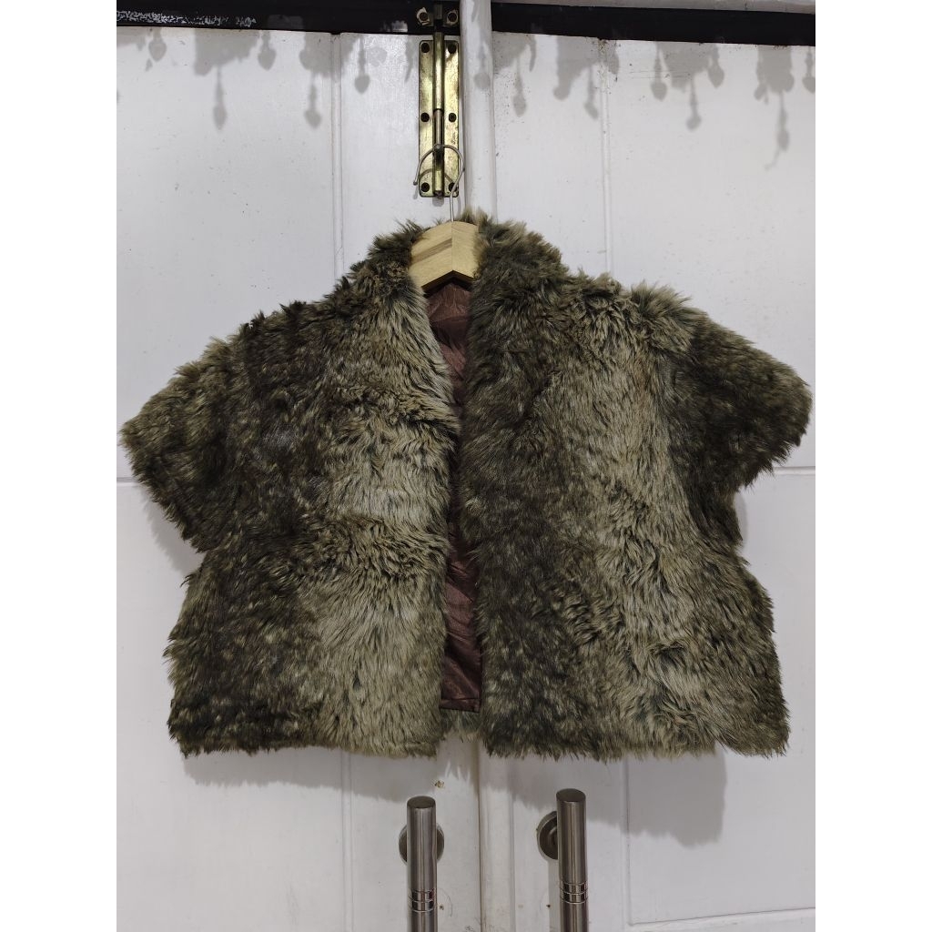 Fur Outer Crop Vest Bulu Winter