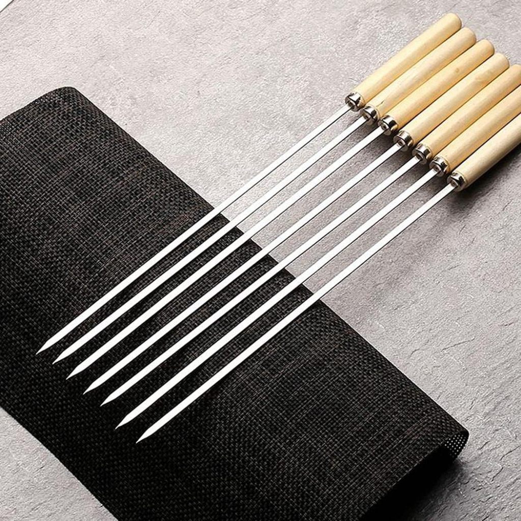 50 Buah Tusuk Sate BBQ Dapat Digunakan Kembali Aksesoris BBQ Alat Masak untuk di Luar Ruangan