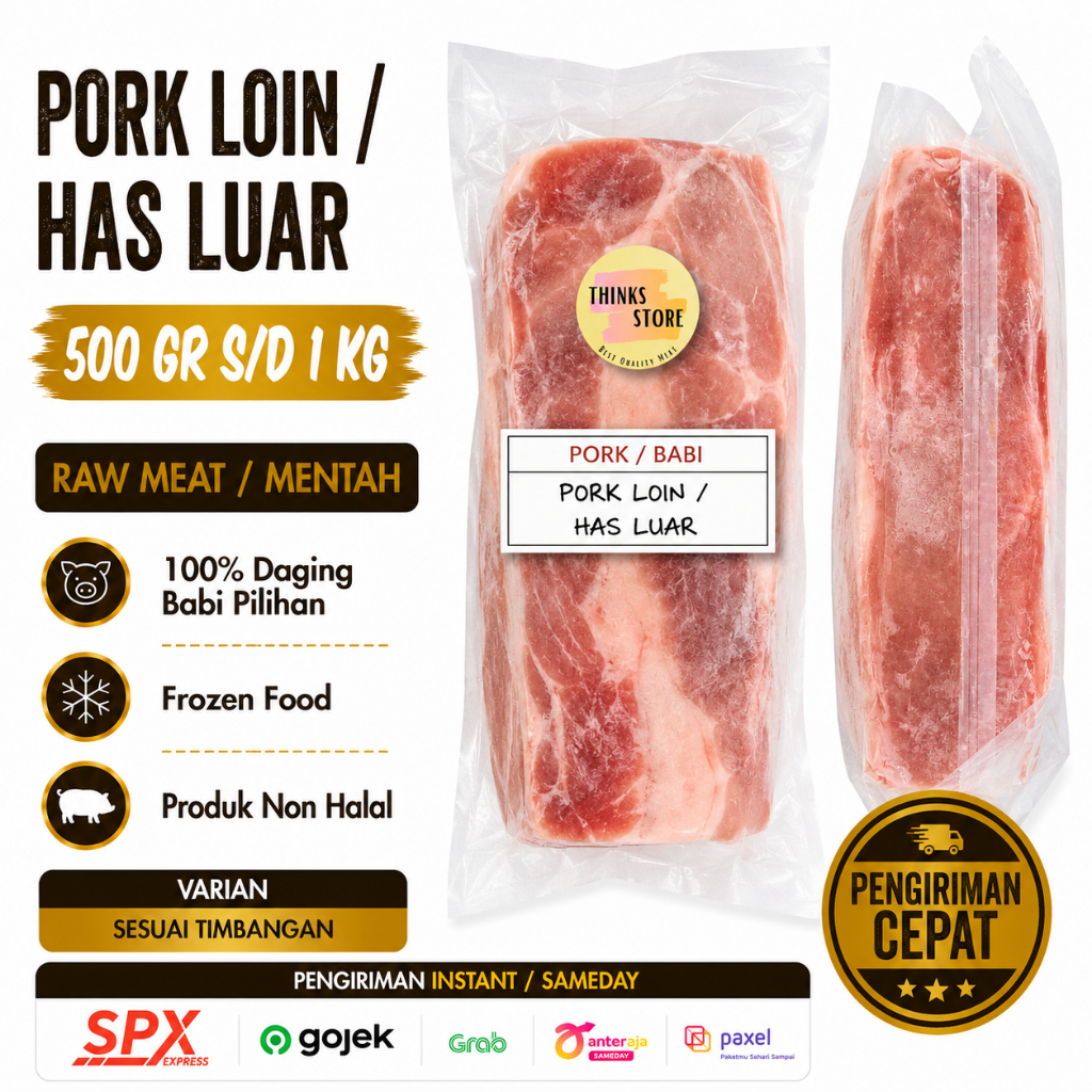 Pork Loin Whole - Daging Babi Karbonat Utuh  - Babi Bali - DAGING BABI