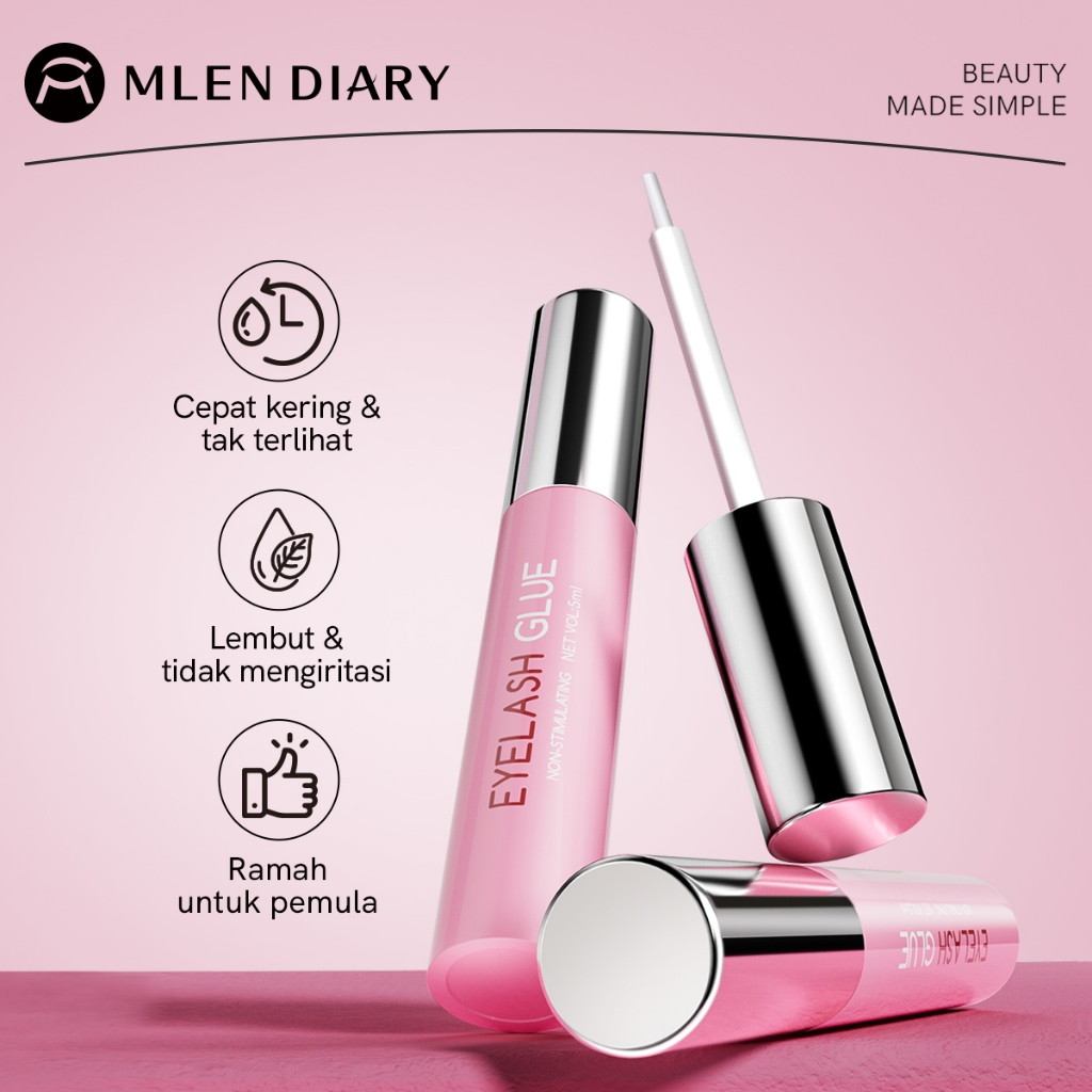 Mlen Diary- Bulu Mata Palsu Lem Bulu Mata 5ml untuk  Bulu Mata Tahan Super Kuat Lateks Cocok untuk M