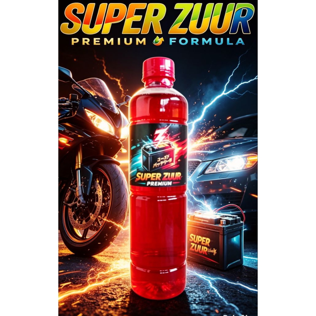 Air Aki Super Zuur Premium - khusus daya aki Mobil motor - Aki Gs,Yuasa,Motobat,lithium