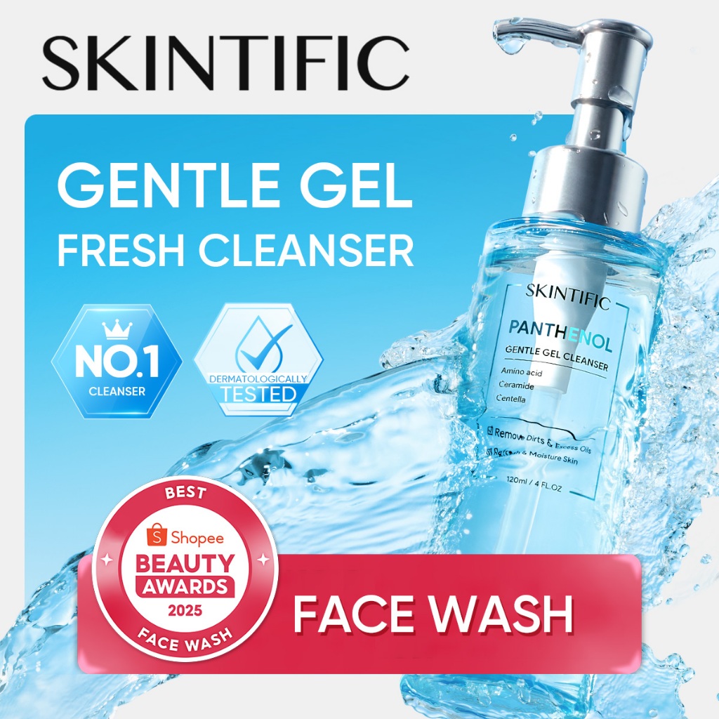 SKINTIFIC - Panthenol Gentle Gel Cleanser 120ml | Sabun Pembersih Wajah Gentle Ultimate Moisturizing