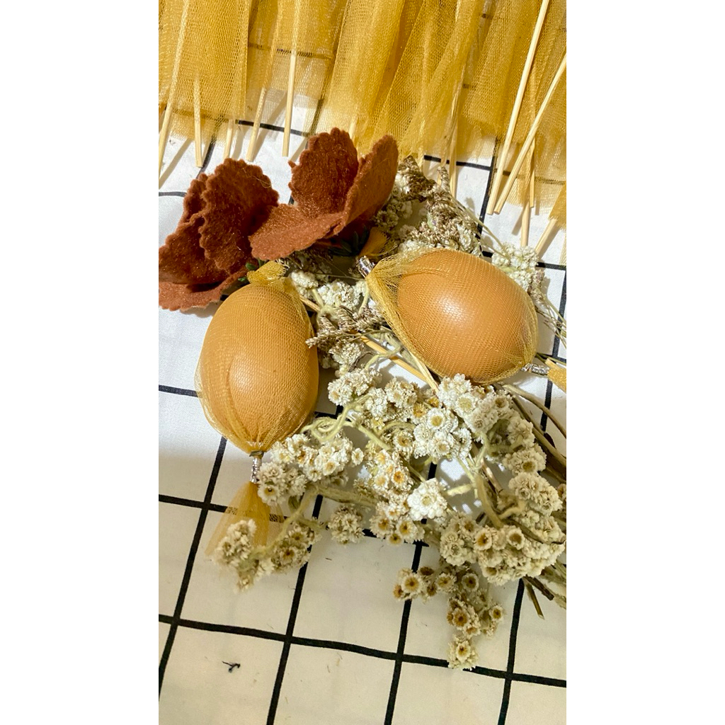 Tempat Telur Aqiqah/Tasyakuran Isi 50 Pcs Ready Stock Souvenir Telur Aesthetic Bunga COKLAT