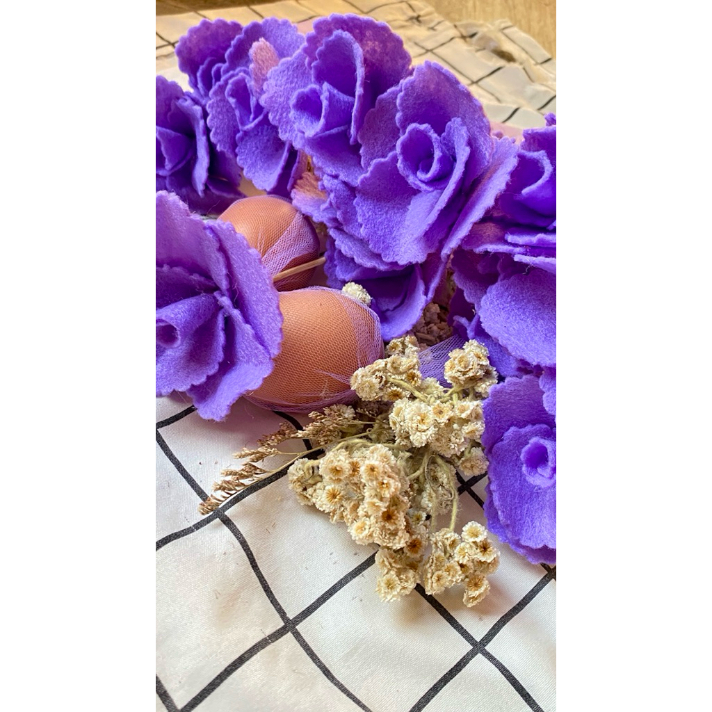 Tempat Telur Aqiqah/Tasyakuran Isi 50 Pcs Ready Stock Souvenir Telur Aesthetic Bunga UNGU