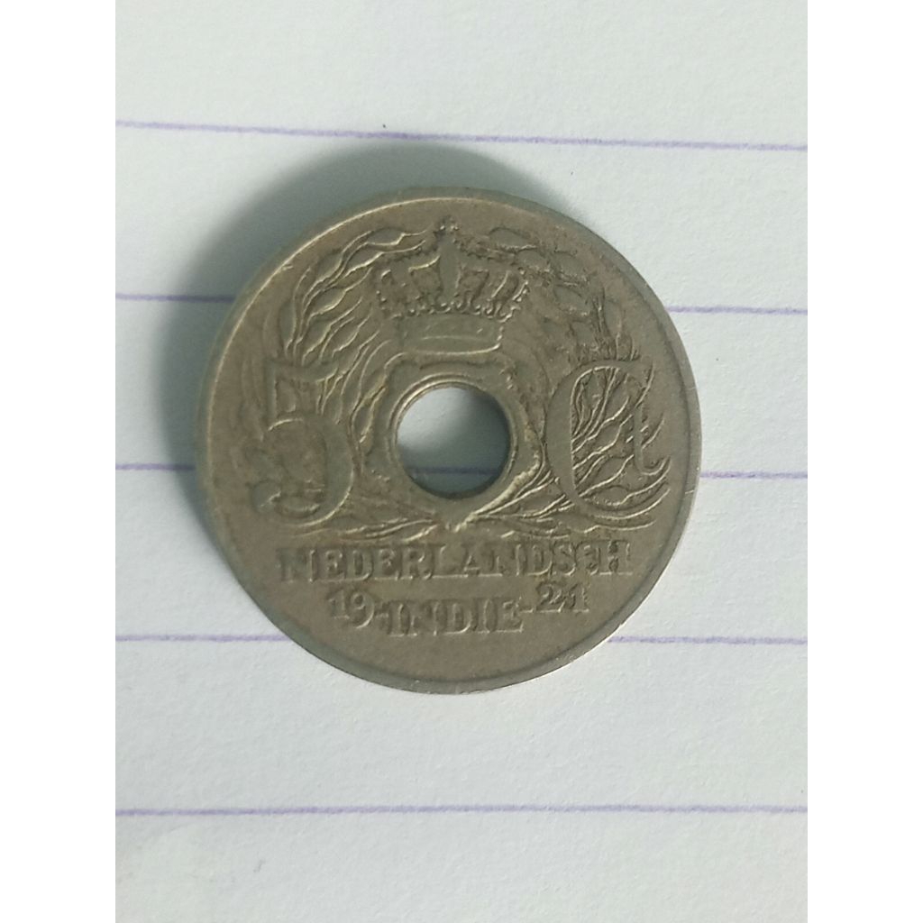 Koin Nikel 5 sen Hindia Belanda tahun 1921