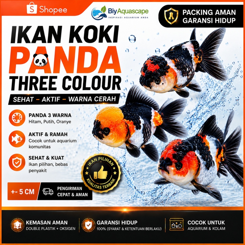 IKAN HIAS KOKI ORANDA PANDA 3 COLOUR
