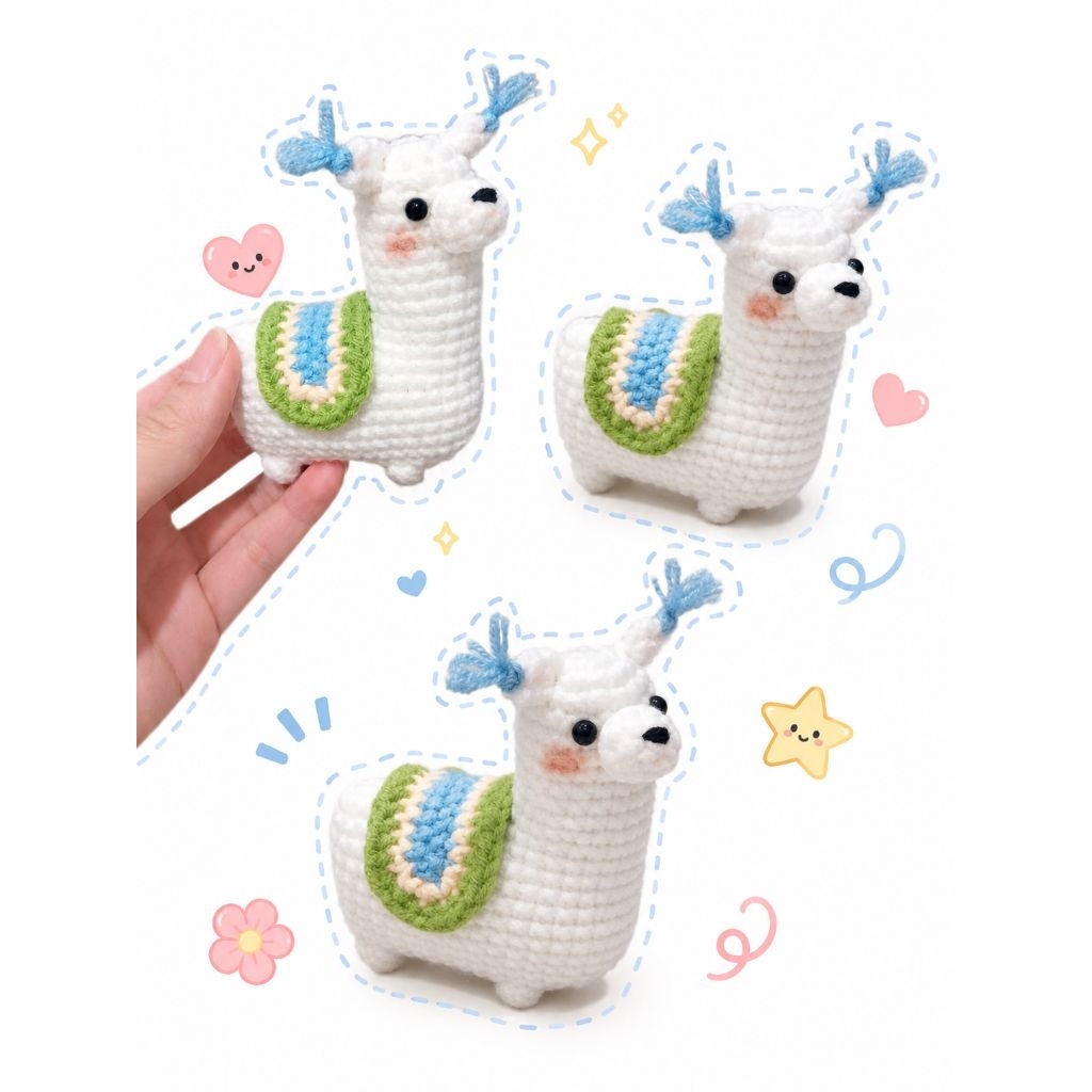 crochet alpaca | crochet keychain | gantungan rajut handmade
