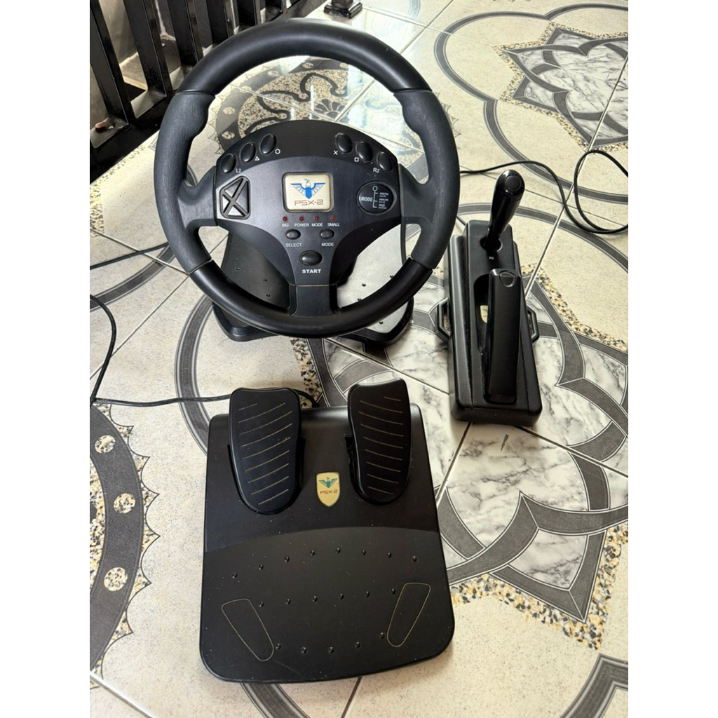 STIR GIGI PEDAL GAS DAN REM PS 2 PSX-2 GAME MOBIL BALAP DAN BUS SIMULATOR 1 SET - BOLEH NEGO