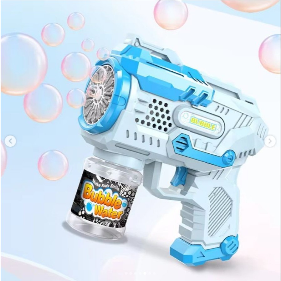 Magic LED Mainan Bubble Gun shark Elektrik Anak 3+ YD703A – Pistol Gelembung Otomatis 15 Lubang deng