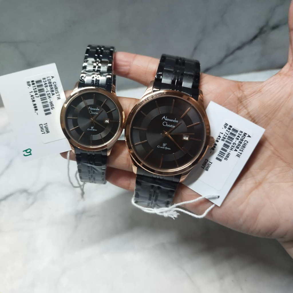 AC 8348 Jam Tangan Original Couple Alexandre Christie