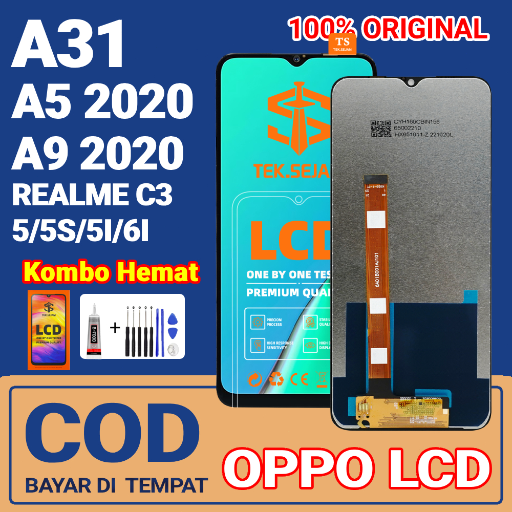 [ORIGINAL] LCD OPPO A31 A5 2020 A9 2020 REALME C3 5 5S 5I Layar TOUCHSCREEN HP Original 100% FULLSET
