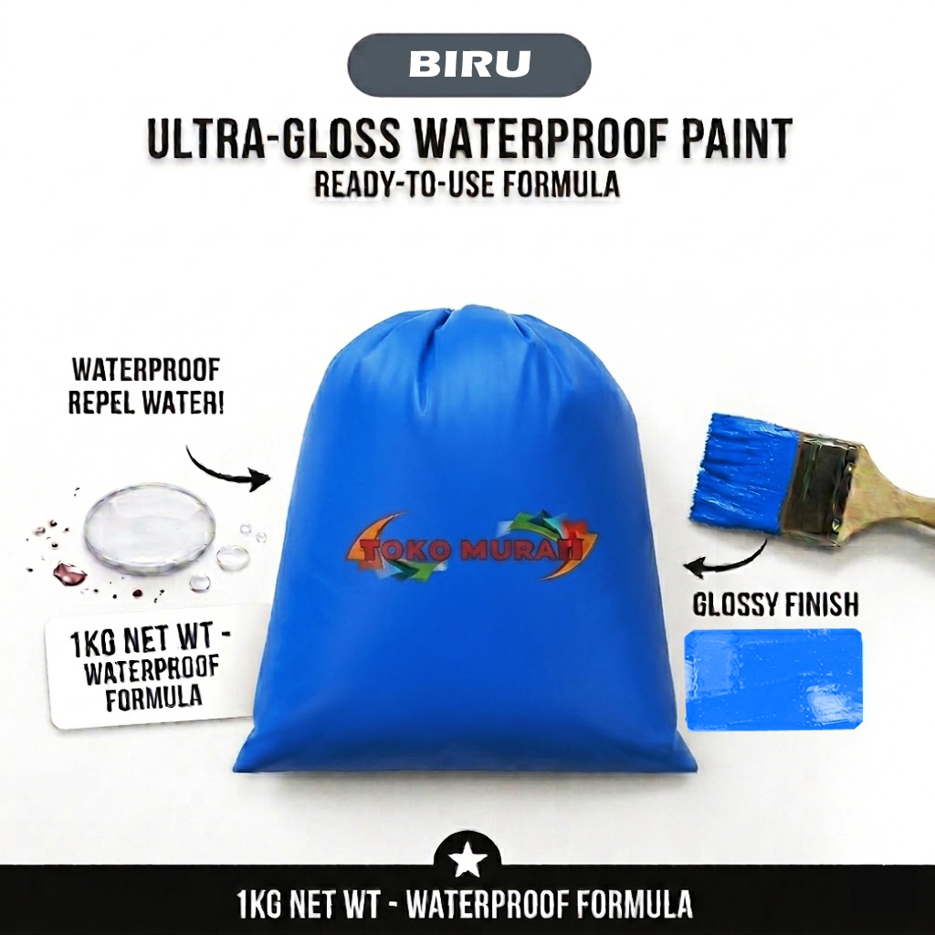 Cat Tembok / Cat Kiloan / Cat Minyak Warna Biru 1Kg