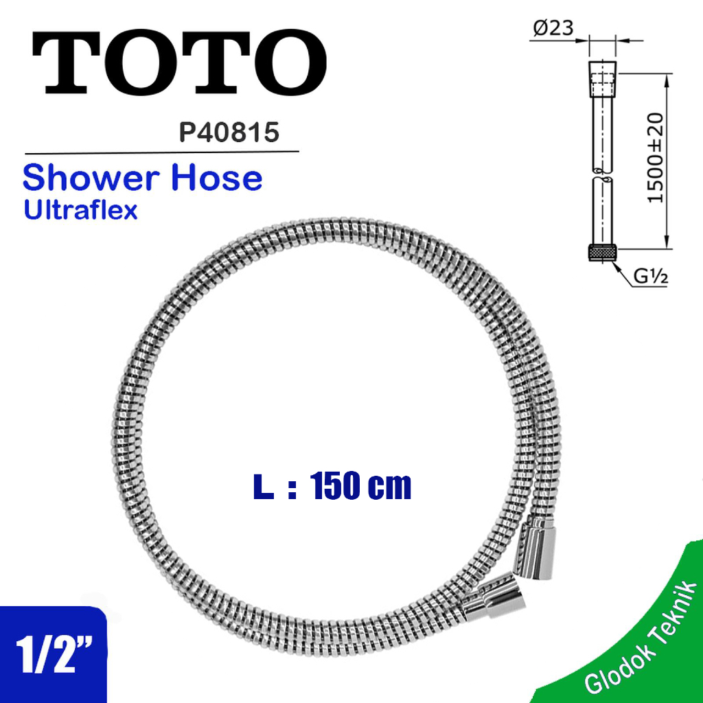 Toto Selang Fleksibel - Shower Flexible Hose Ultraflex 150cm P40815 selang shower mandi