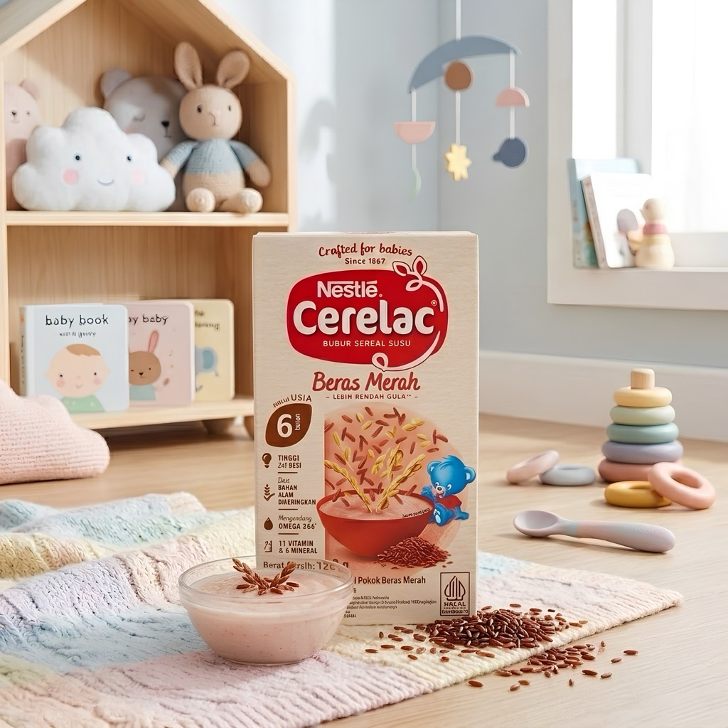 Cerelac Bubur Sereal Beras Merah 120 gram / Cerelac Beras Merah / Nestle Cerelac Bubur Bayi / Cerela