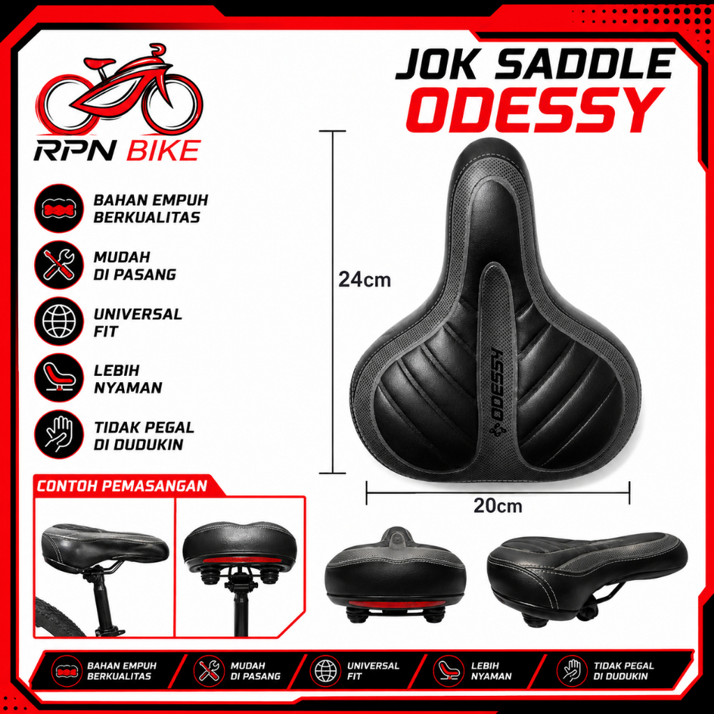 Jok sadle Per ODESSY sepeda MTB LIPAT DLL universal siap pakai