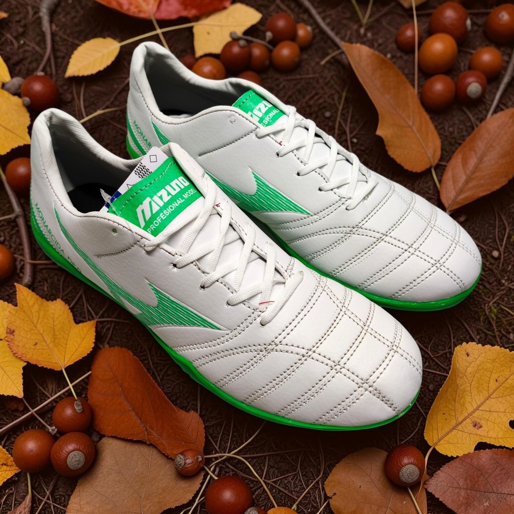 Sepatu Futsal Mizuno Monarcida White Green Terbaru