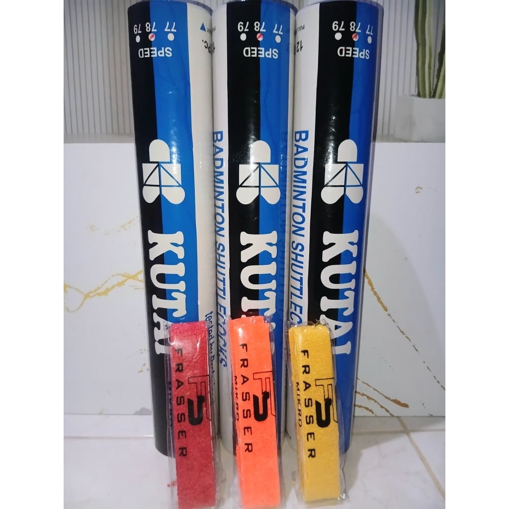 Shuttlecock Kutai + Bonus Grip Frasser | Stabil & Siap Main