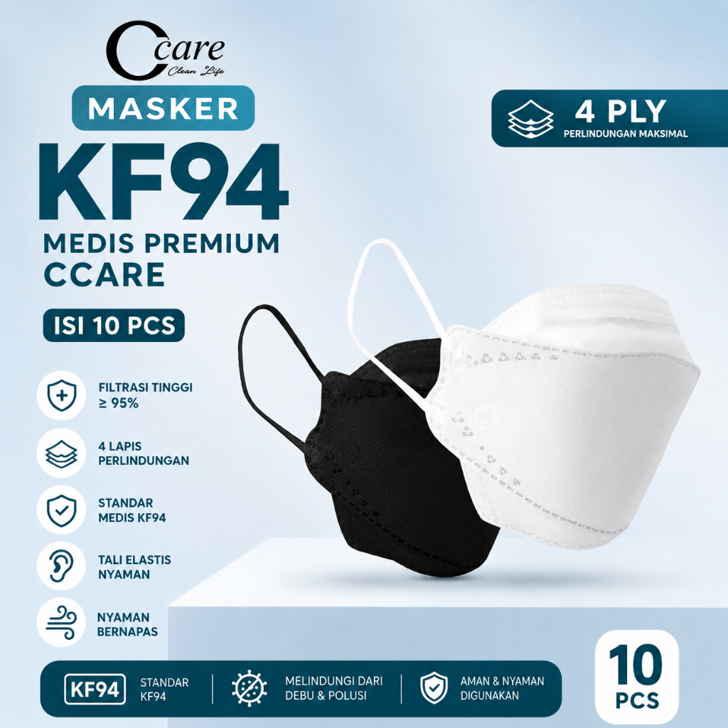 MASKER KF94 MEDIS PREMIUM CCARE tanpa box isi 10pcs