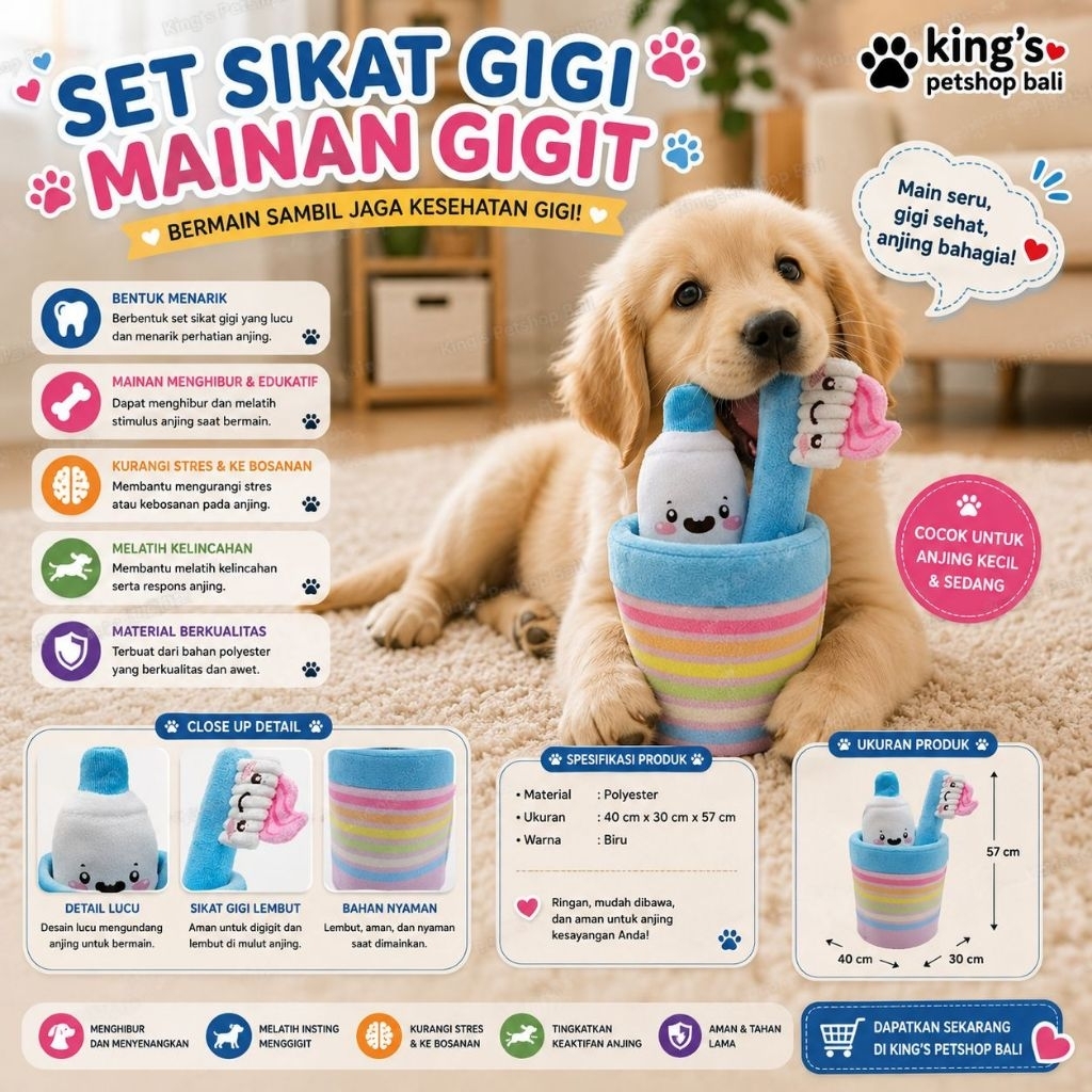 DOG TOY TOOTHBRUSH CUP