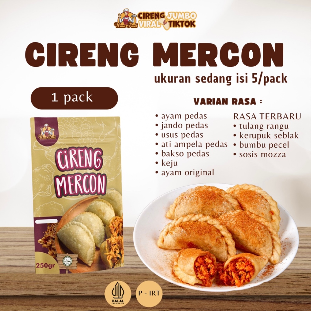 (OFFICIAL UMAFOOD) 1 PACK CIRENG MERCON ISI AYAM SUWIR PEDAS /JANDO PEDAS/USUS PEDAS/ATI PEDAS/KEJU 