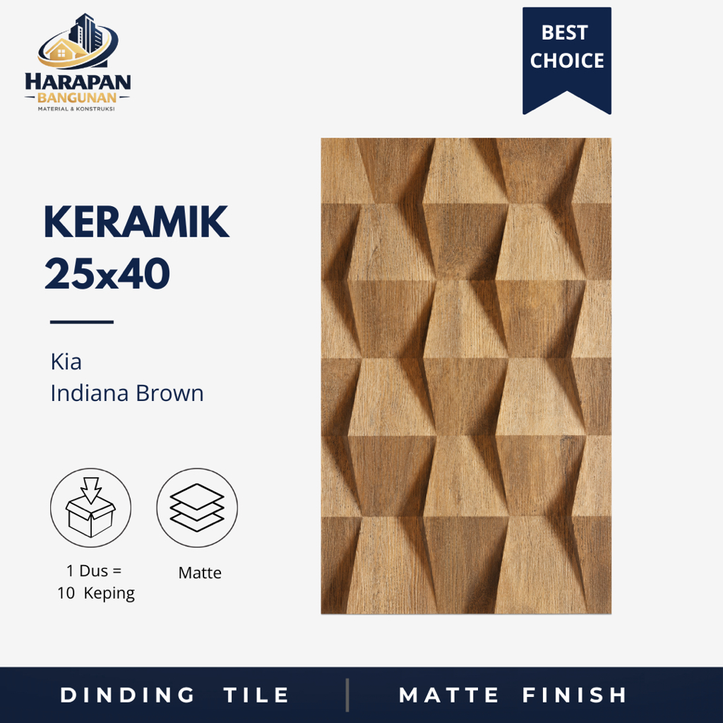 Keramik Dinding Matt 25x40 KIA Indiana Brown Keramik Dinding Coklat Toilet 25 x 40