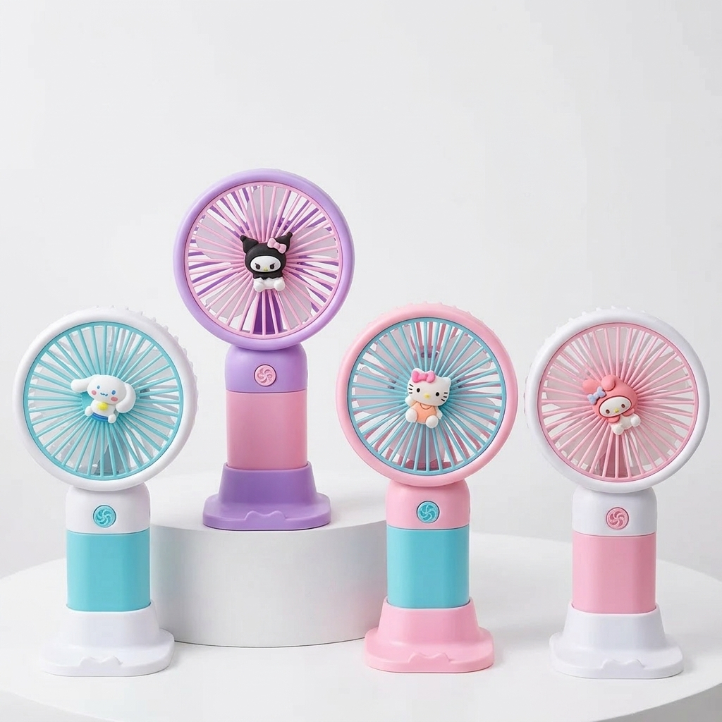Kipas Mini Sanrio USB Kipas Genggam Karakter Sanrio Kipas Angin Portable Mini USB Kipas Anak Anak Ka