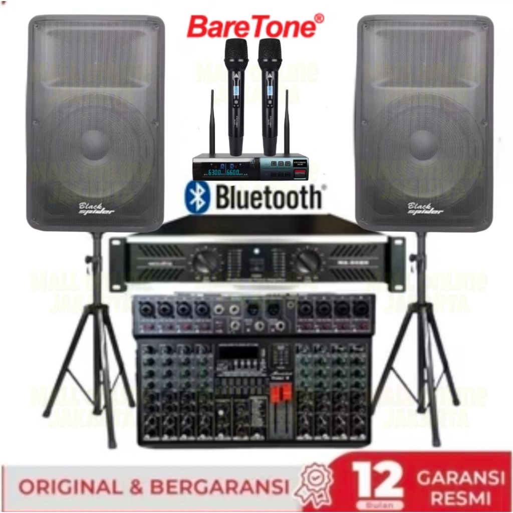 Paket Sound system 15 inch blackspider Power Speaker outdoor indoor