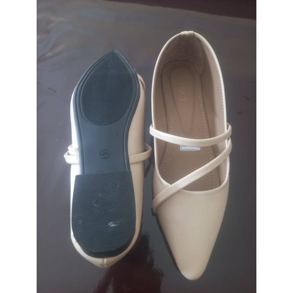 sepatu Louisdear flat shoes wanita 004 bahan kulit bludu