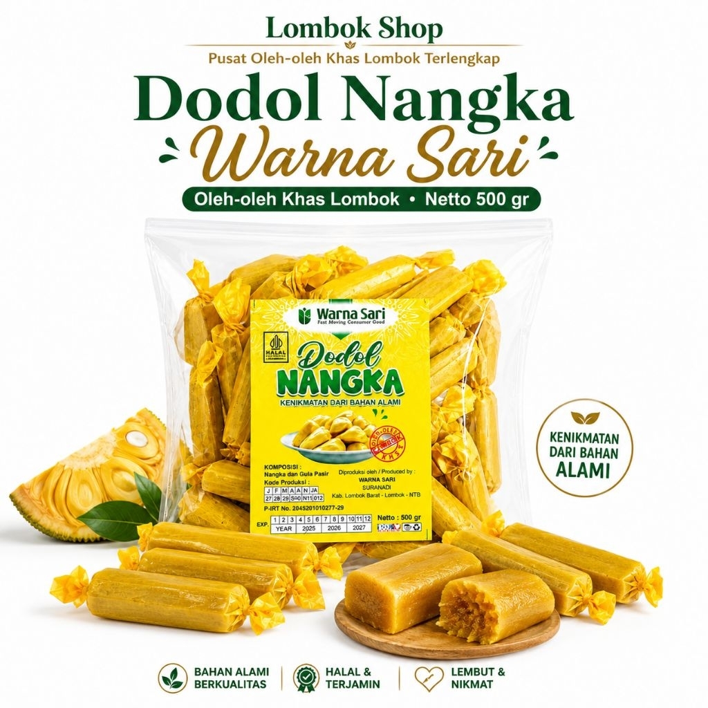 Dodol Nangka Warna Sari Suranadi Khas Lombok 500gr | Oleh-Oleh Premium Lombok