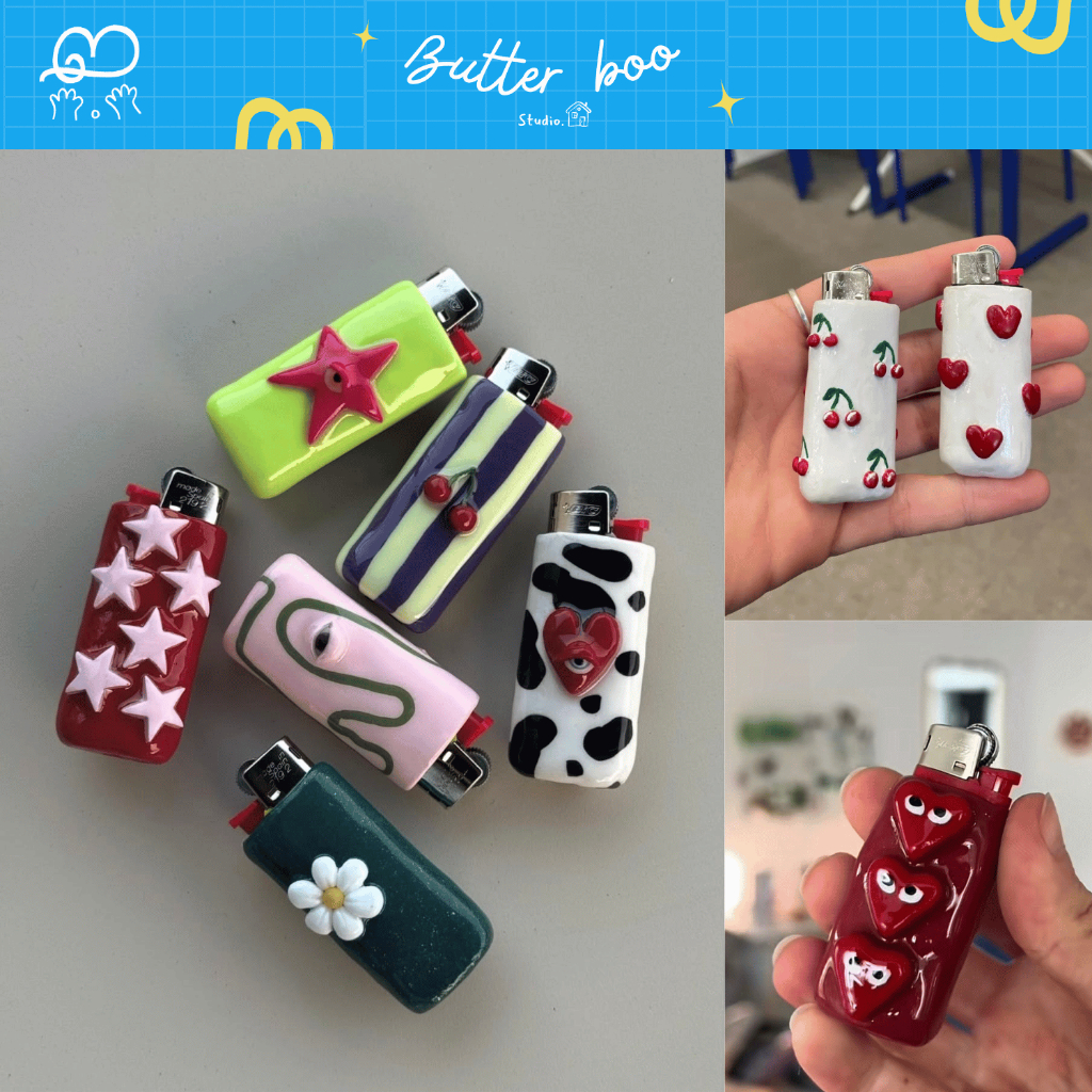 Lighter Case Clay Handmade  Korek Cricket Case Custom