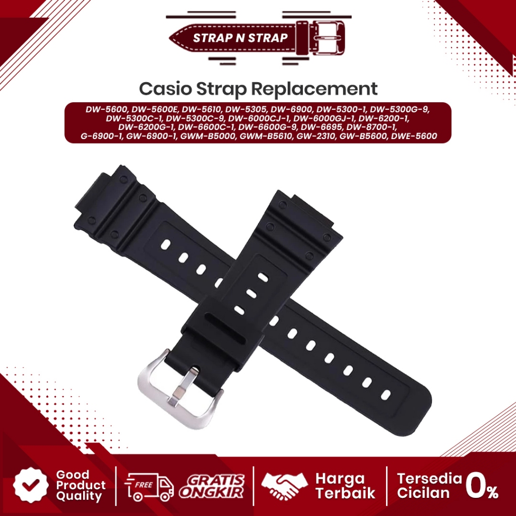 Rubber Strap Tali Karet Jam Tangan Casio DW5600 DW-5600 DW-8700-1 G-6900 GW-6900 DWE-5600 DW5610