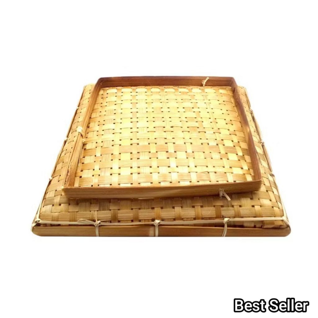 PIRING BAMBU KOTAK | PIRING LALAP BAMBU KOTAK | Anyaman Bambu Wadah Gorengan