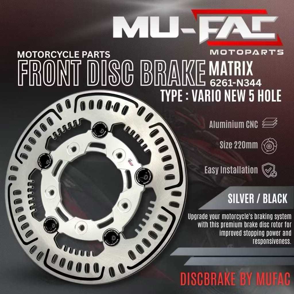 Cakram Depan VARIO 150 Matrix Full Aluminium CNC 220mm Lubang 5 Multiwarna