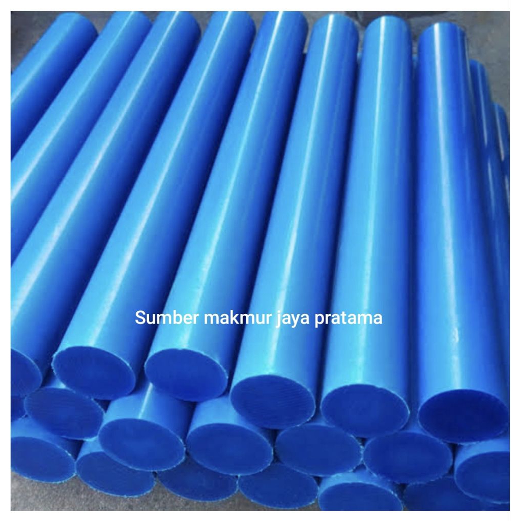 Nylon rod biru 25mm x 100cm / nylon biru batangan