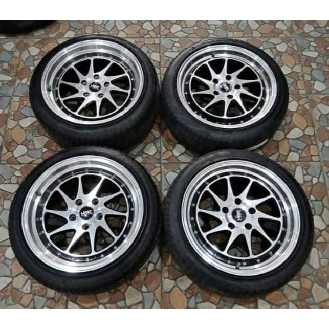 Velg Mobil Bekas Murah Celong HSR Ozora Ring 17x7,5/8,5 Holo 5x114 ET40/35 Black polis Velg aja  Bua