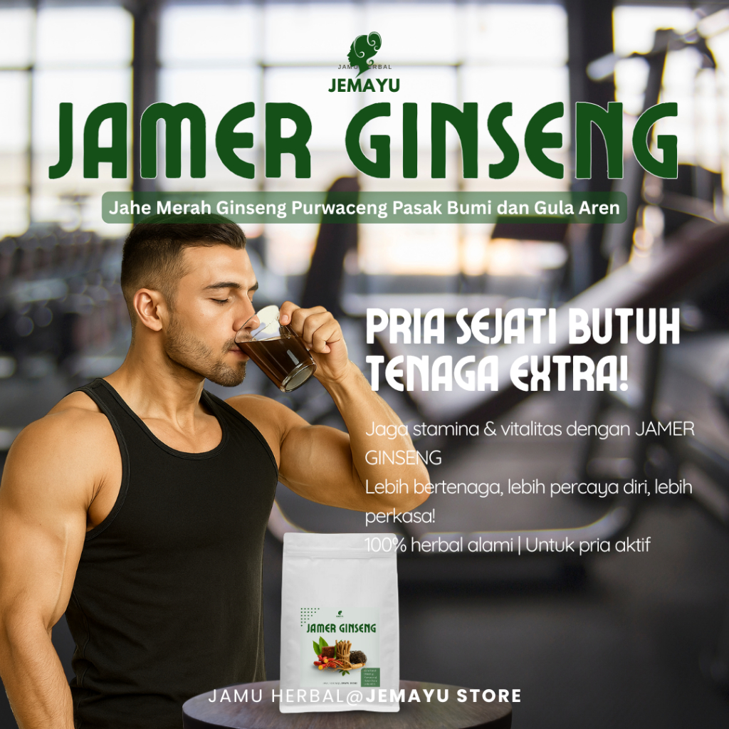 Jamu Jahe Merah Ginseng Purwoceng Pasak Bumi dan Gula Aren Bubuk Murni Alami 250 Gram Jamu Sehat Pri