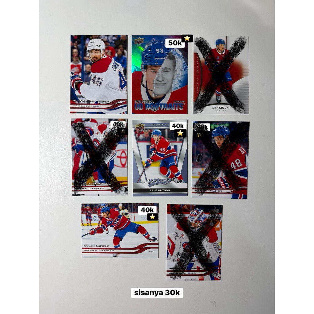 (all teams available) nhl hockey cards / canadiens hurricanes kraken jets devils edmonton oilers sab
