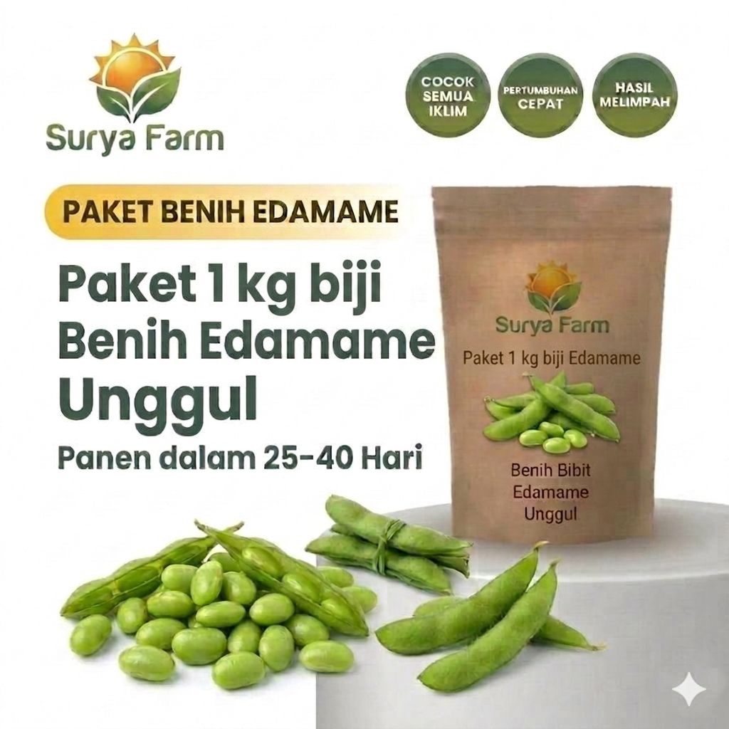 Benih Biji Kacang Kedelai Edamame kemasan  /  Bibit Kacang Kedelai