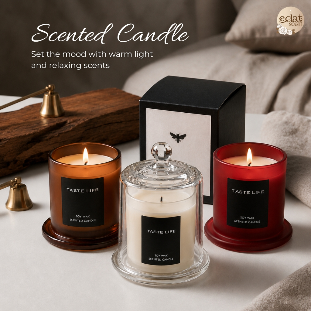 Eclat Candles Boutique Lounge Collection - Fresh Floral Woody Aromatherapy Soy Candle 150g 40H ES006