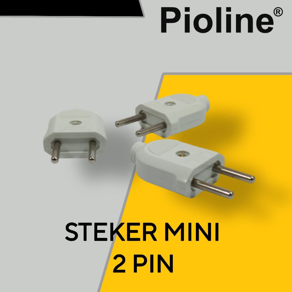 STEKER GEPENG MINI PIOLINE 2 PIN PUTIH ( 48 PCS )